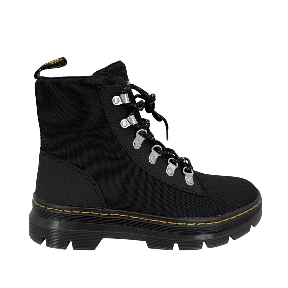 Dr. Martens Women's Combs W Black Canvas Tactical Utility Combat Boots Sz 8 NWOB